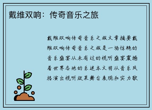 戴维双响：传奇音乐之旅